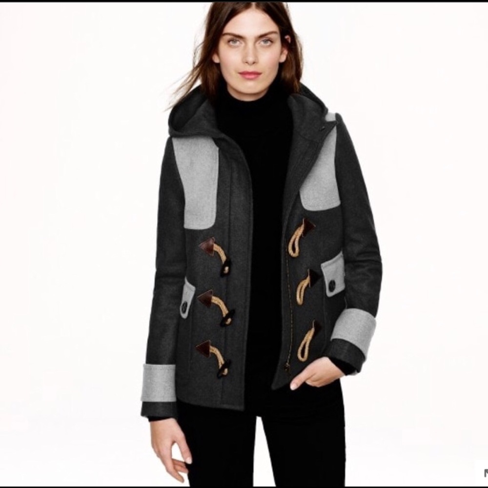 J. Crew Colorblock duffle coat-NWOT